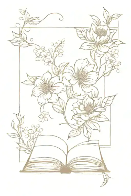 Books Surrounded By Florals Hip