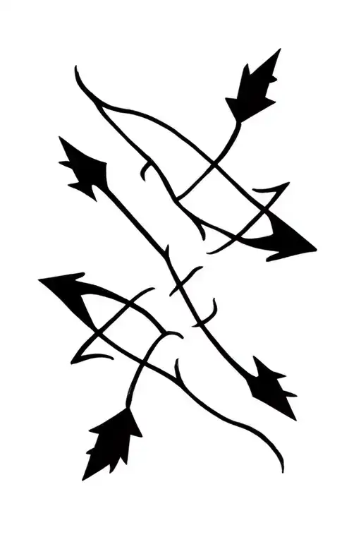Eight Long Curving And Twisting Thin Arrows Pointing In Random Directions