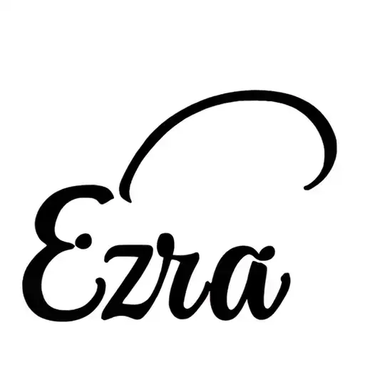 The Name Ezra Written In Elegant Script
