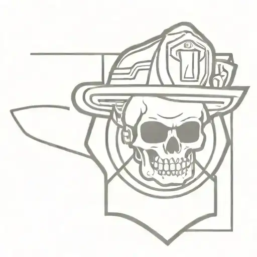 Firefighter Emblem Shield Skull
