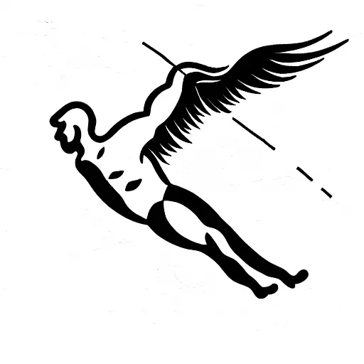 Icarus Falling With Roman Numerals Surround