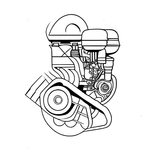 A Minimalist Tattoo Of A Vintage Car Engine