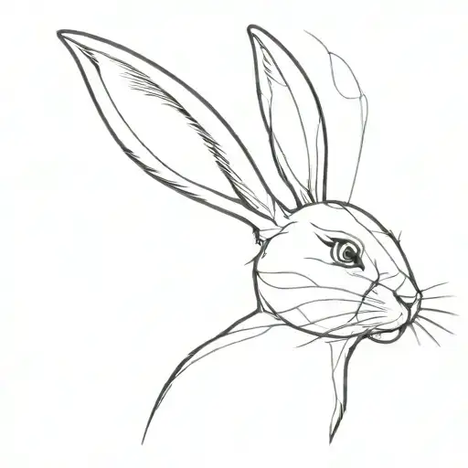 Bunny Ears Line Drawing