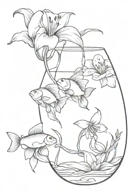 Fish Bowl With Lily On Top