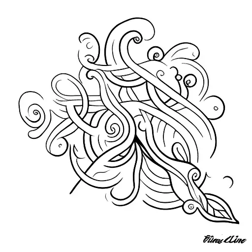 Small Fine Line Tattoo With A Vine Ring