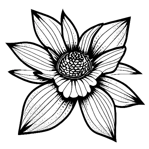 Clementine Flower With Geometric Line Work
