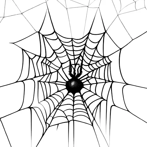 A Glitched Out Spider Weaving A Web Of Code In A Grunge-inspired Background
