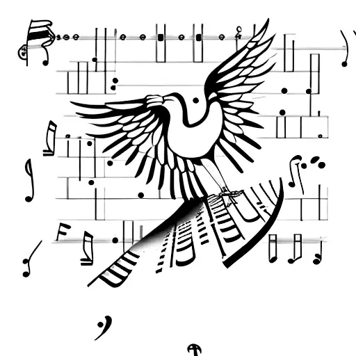 A Minimalist Tattoo Of A Piano Keyboard Combined With A Book