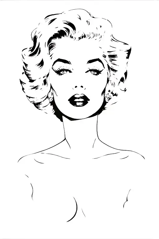 Anna Nicole Smith Picasso Inspired Tattoo With Lines