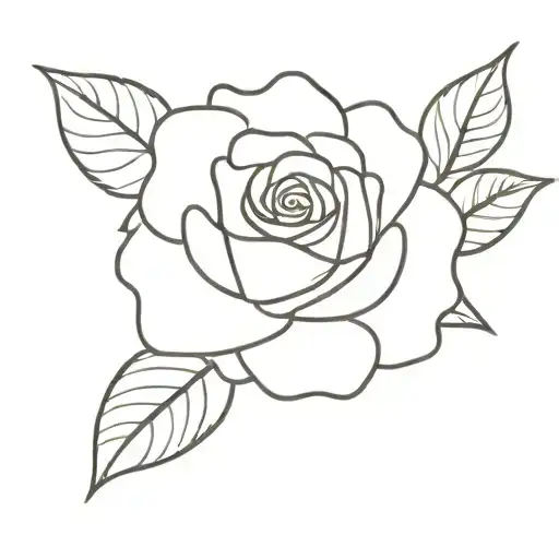 Script Font Matter M With A Simple Rose Growing