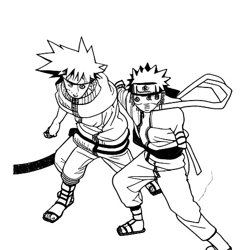 A Minimalist Tattoo Of Naruto And My Best Mate Having A Friendly Battle