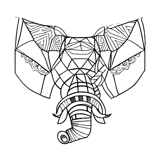 Arm Band Geometric Tattoo With Elephant