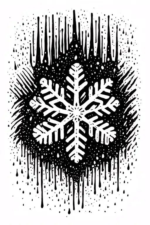 Snowflake Melting Into Rain