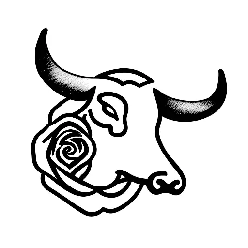 Bull With Rose