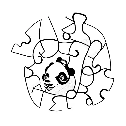 Puzzle Pieces With Panda