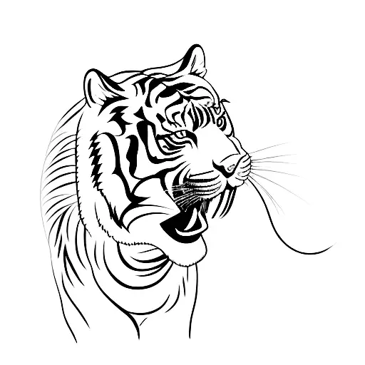 Full Body Slanted Tiger