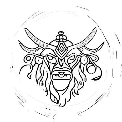 Moon With Taurus Symbol