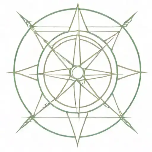 Simple Compass Rose Intertwined With Initials Sc