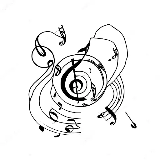 Outline Of A Robin On A Music Note