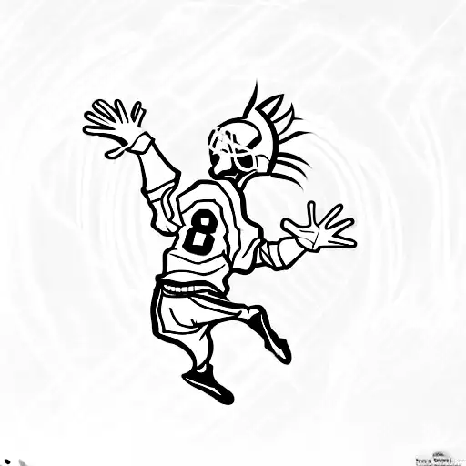 A Wide Receiver With Number 87 Is Jumping Backwards To Catch A Football