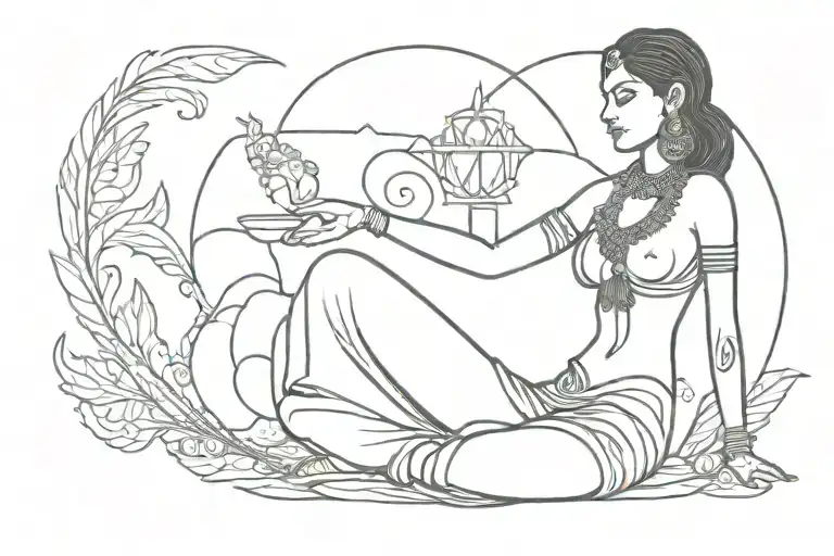 Modern Indian Goddess Holding