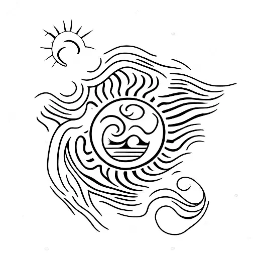 Sun With Wave