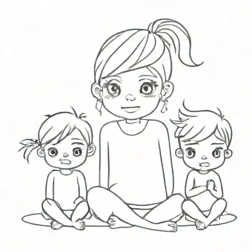 3 Kids Tattoo Design