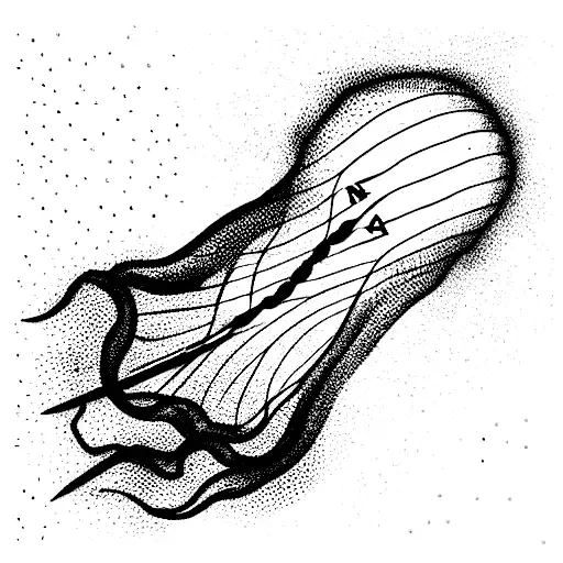 Jellyfish Flowing Around A Compass