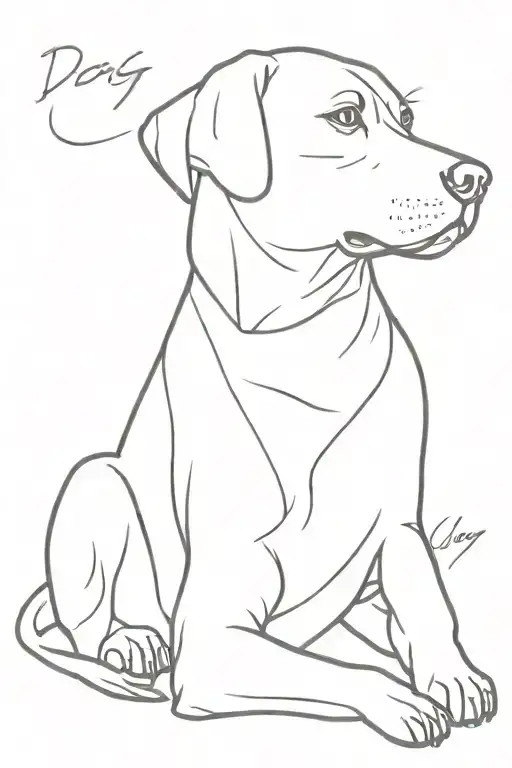 Dog Sitting Alone Lettering