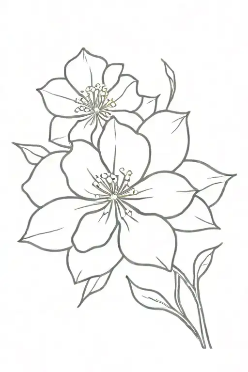 Caravel With A Fine Line Flower