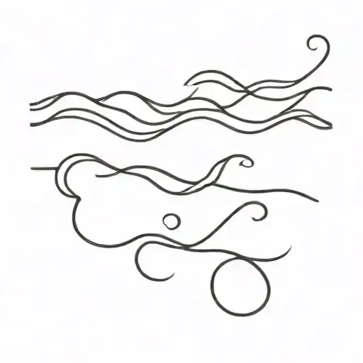 Small Wrist Tattoo Design Of Three Thin Black Lines Making A Single Ocean Wave