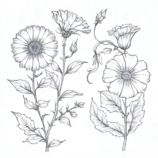 Aster And Morning Glory With Virgo Zodiac Sign Made