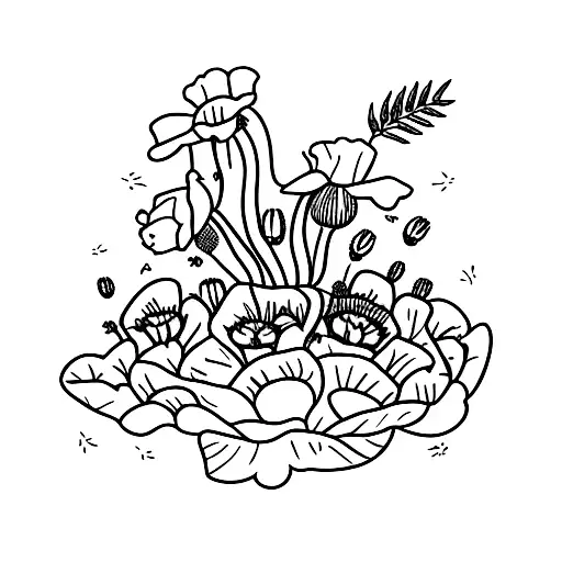 Alien Gardner Flower Pot Woth Poppies And Lavender