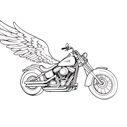 Softtail Harley Davidson Motorcycle With Angel Wings