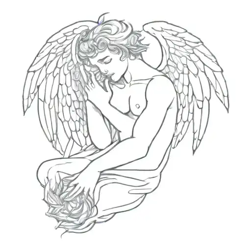 Angel Holding The Head Of Defeated Demon