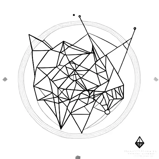 A Geometric Crow Flying Towards A Rising Sun In A Minimalist Style