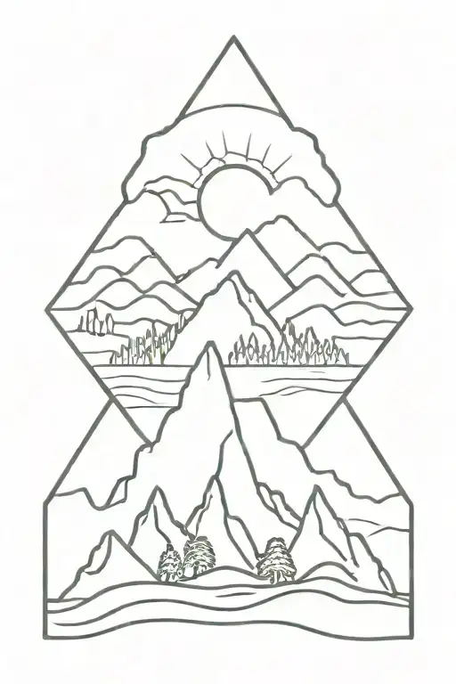 Slovenian Mountains And The Sun Of The Koper Flag