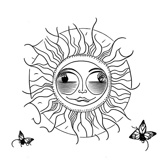 Sun With Butterflies