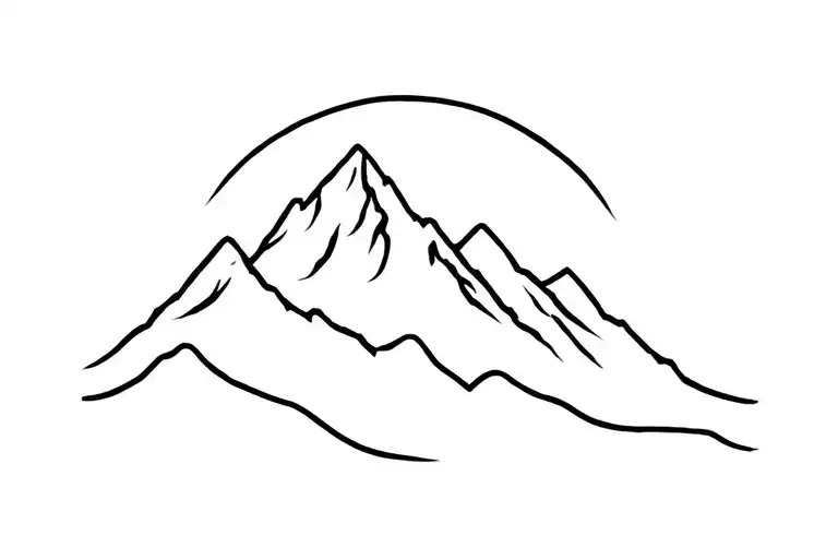 Minimalist Mountain Silhouette