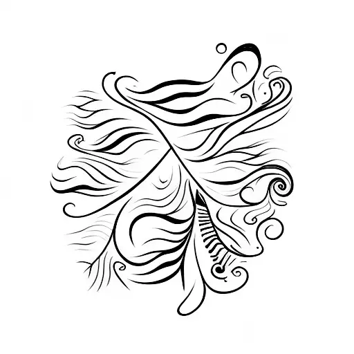 A Delicate Feather Turning Into A Trail Of Kisses