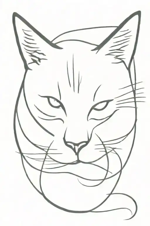 A Cursive L That Is In The Shape Of A Cat Sitting