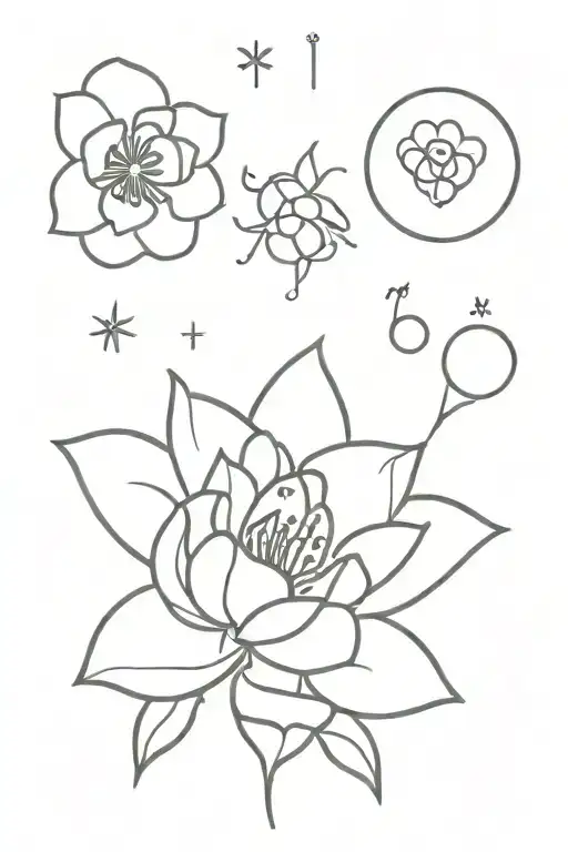 April Birth Flower And Laboratory Symbol Incorporating Elements