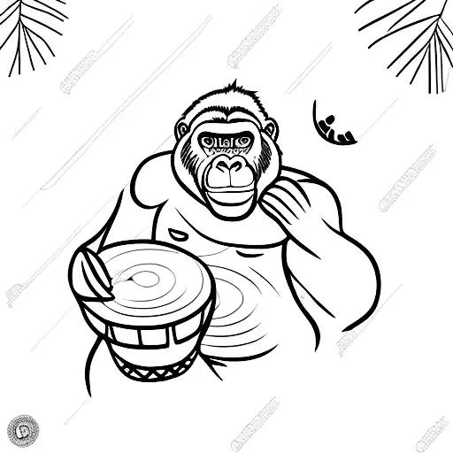 Gorilla Playing Djembe