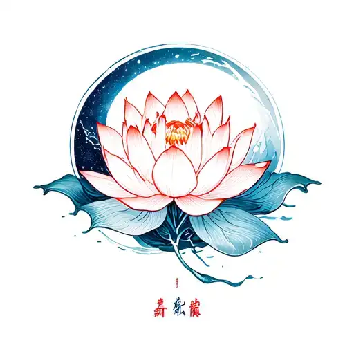 Chinese Lotus Galaxy Print Inside