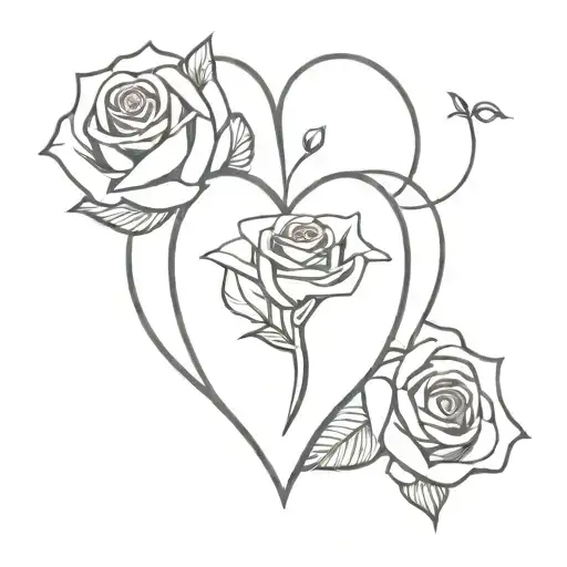 Human Heart And Rose