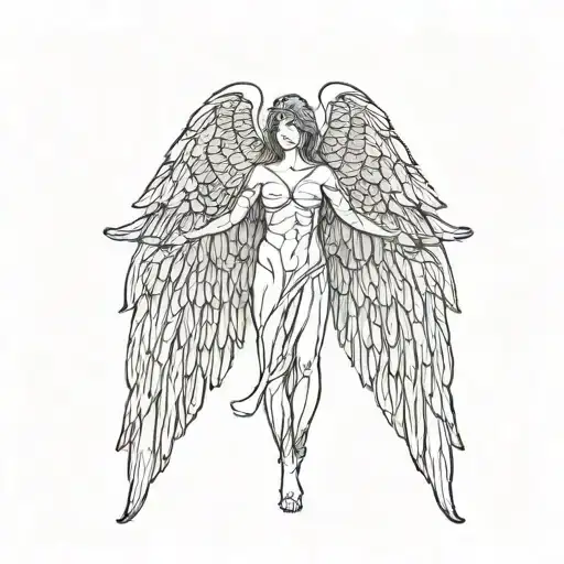 Angel Standing With Wings