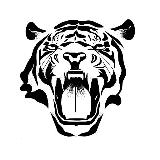 A Tiger With His Mouth Open