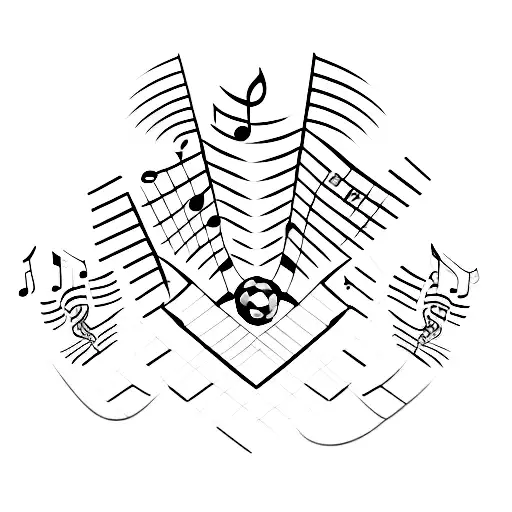 A Football Stadium With Musical Notes As The Crowd