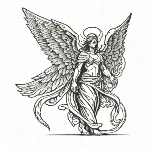 Angel Standing With Wings