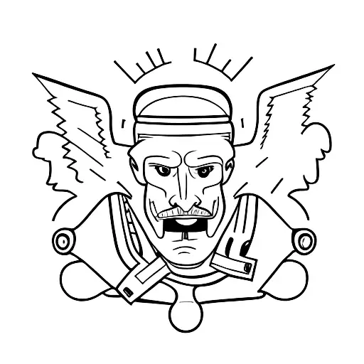 Minimalist Tattoo Combining A Dad And A Car